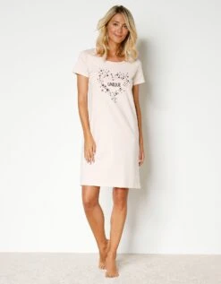 Chemise De Nuit Courte Manches Courtes Motif Unique -Célèbre Lingerie Magasin 703853 C01 zoomx vue4