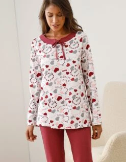 Pyjama Femme Imprimé "coeurs" -Célèbre Lingerie Magasin 703864 C03 zoomx vue3