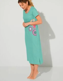 Chemise De Nuit Longue Imprimé Rosaces -Célèbre Lingerie Magasin 703921 C01 zoomx vue4