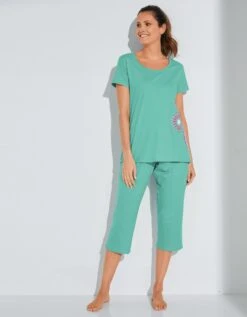 Pyjacourt Imprimé Rosaces - Coton Jersey -Célèbre Lingerie Magasin 703927 C02 zoomx vue3