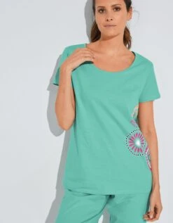 Pyjacourt Imprimé Rosaces - Coton Jersey -Célèbre Lingerie Magasin 703927 C02 zoomx vue4