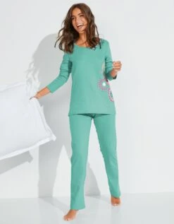 Pyjama Manches Longues Imprimé Rosaces - Coton -Célèbre Lingerie Magasin 703930 C02 zoomx vue5