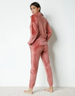 Pyjama Velours Stretch Manches Longues Col Boutonné -Célèbre Lingerie Magasin 703933 C02 zoomx vue6