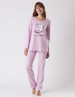 Pyjama Manches Longues Imprimé "Chat" -Célèbre Lingerie Magasin 703977 C01 zoomx vue6