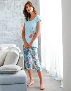 Pyjama Pantacourt Imprimé - Coton Modal