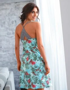 Nuisette Dos Macramé Imprimée - Coton Modal