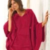 Poncho Polaire Toucher Peluche à Capuche -Célèbre Lingerie Magasin 704428 C08 zoomx