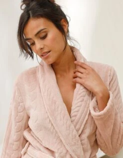 Peignoir Court Texturé En Polaire Peluche -Célèbre Lingerie Magasin 704504 C01 zoomx vue6