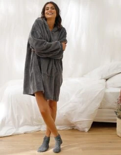 Sweat Oversize* Unisexe Polaire Peluche Anthracite -Célèbre Lingerie Magasin 704506 C01 zoomx vue4