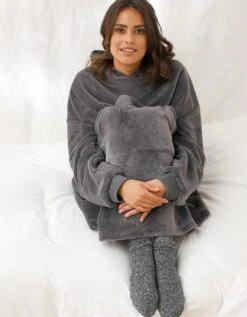 Sweat Oversize* Unisexe Polaire Peluche Anthracite -Célèbre Lingerie Magasin 704506 C01 zoomx vue5