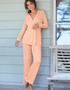 Peignoir Court Maille Viscose Côtelée -Célèbre Lingerie Magasin 704510 C01 zoomx vue4