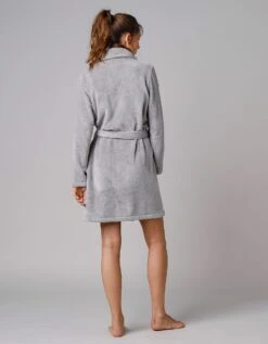 Peignoir Manches Longues Polaire Uni Toucher Peluche Longueur 92 Cm -Célèbre Lingerie Magasin 704511 C04 zoomx vue3