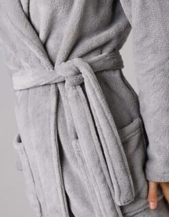Peignoir Manches Longues Polaire Uni Toucher Peluche Longueur 92 Cm -Célèbre Lingerie Magasin 704511 C04 zoomx vue5