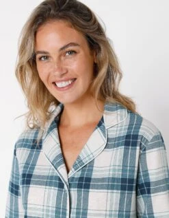 Chemise De Nuit En Pilou Forme Liquette Imprimé Carreaux -Célèbre Lingerie Magasin 706153 C01 zoomx vue3