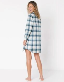Chemise De Nuit En Pilou Forme Liquette Imprimé Carreaux -Célèbre Lingerie Magasin 706153 C01 zoomx vue5