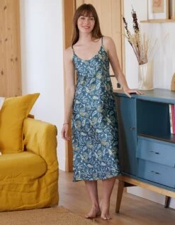 Nuisette Longue Satin Imprimé -Célèbre Lingerie Magasin 706174 C01 zoomx vue3