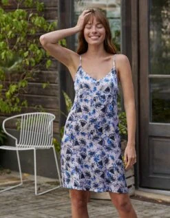 Nuisette Satin Imprimé Fines Bretelles