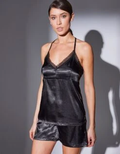 Pyjama Short Satin Et Dentelle