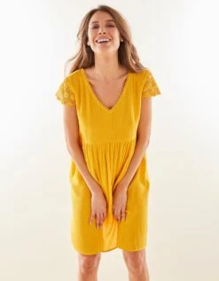 Chemise De Nuit Crépon De Viscose Et Macramé -Célèbre Lingerie Magasin 706198 C01 zoomx vue5