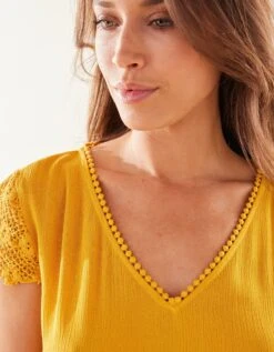 Chemise De Nuit Crépon De Viscose Et Macramé -Célèbre Lingerie Magasin 706198 C01 zoomx vue6