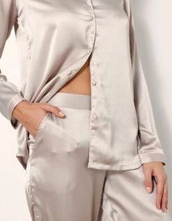 Pyjama Col Tailleur En Satin Uni -Célèbre Lingerie Magasin 706201 C01 zoomx vue6