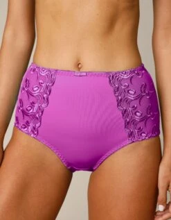 Gainette Ventre Plat Microfibre Tulle Brodé Sienne - Lot De 2 -Célèbre Lingerie Magasin 707455 C04 zoomx vue4