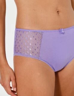 Culotte Maxi Coton Dentelle Unie Coria - Lot De 2 -Célèbre Lingerie Magasin 707576 C05 zoomx vue4