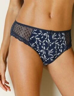 Culotte Midi Dentelle Coton Uni Et Imprimé Feuillage Tropea - Lot De 4 -Célèbre Lingerie Magasin 707880 C01 zoomx vue7