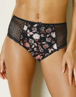 Culotte Maxi Dentelle Coton Uni Et Imprimé Floral Tropea - Lot De 4 -Célèbre Lingerie Magasin 707881 C01 zoomx vue2