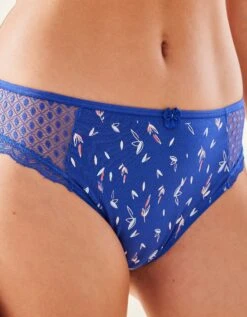 Culotte Midi Dentelle Coton Imprimé "feuilles" Tropea - Lot De 4 -Célèbre Lingerie Magasin 707922 C01 zoom detailRFP