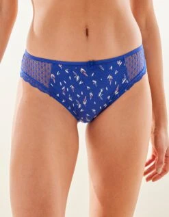 Culotte Midi Dentelle Coton Imprimé "feuilles" Tropea - Lot De 4 -Célèbre Lingerie Magasin 707922 C01 zoomx vue4